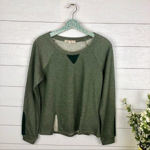 Altar’d state] green sweatshirt with bottom slits